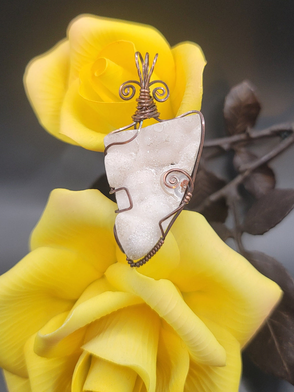 Double-Sided Druzy Crazy Lace Agate Pendant