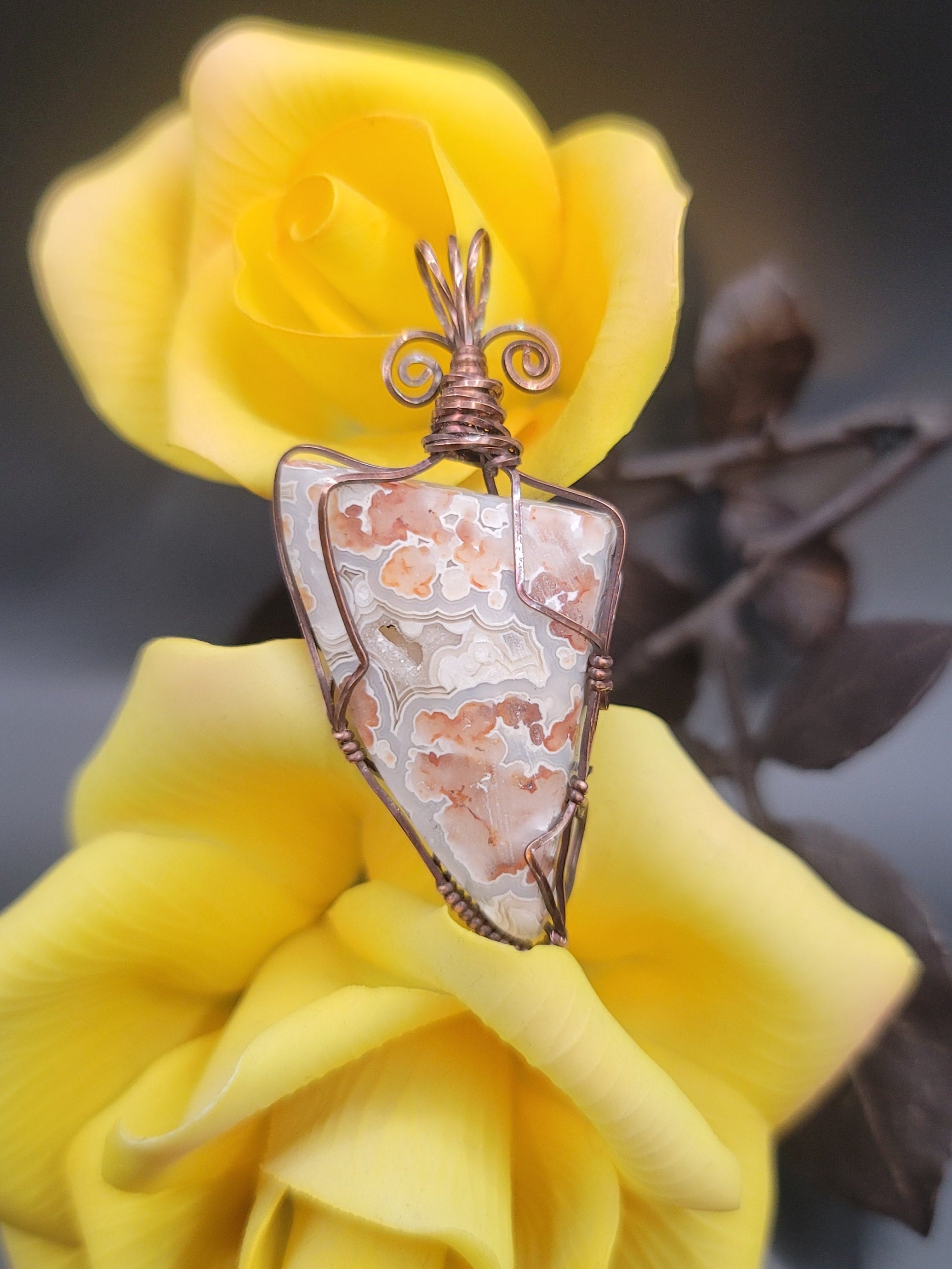 Double-Sided Druzy Crazy Lace Agate Pendant