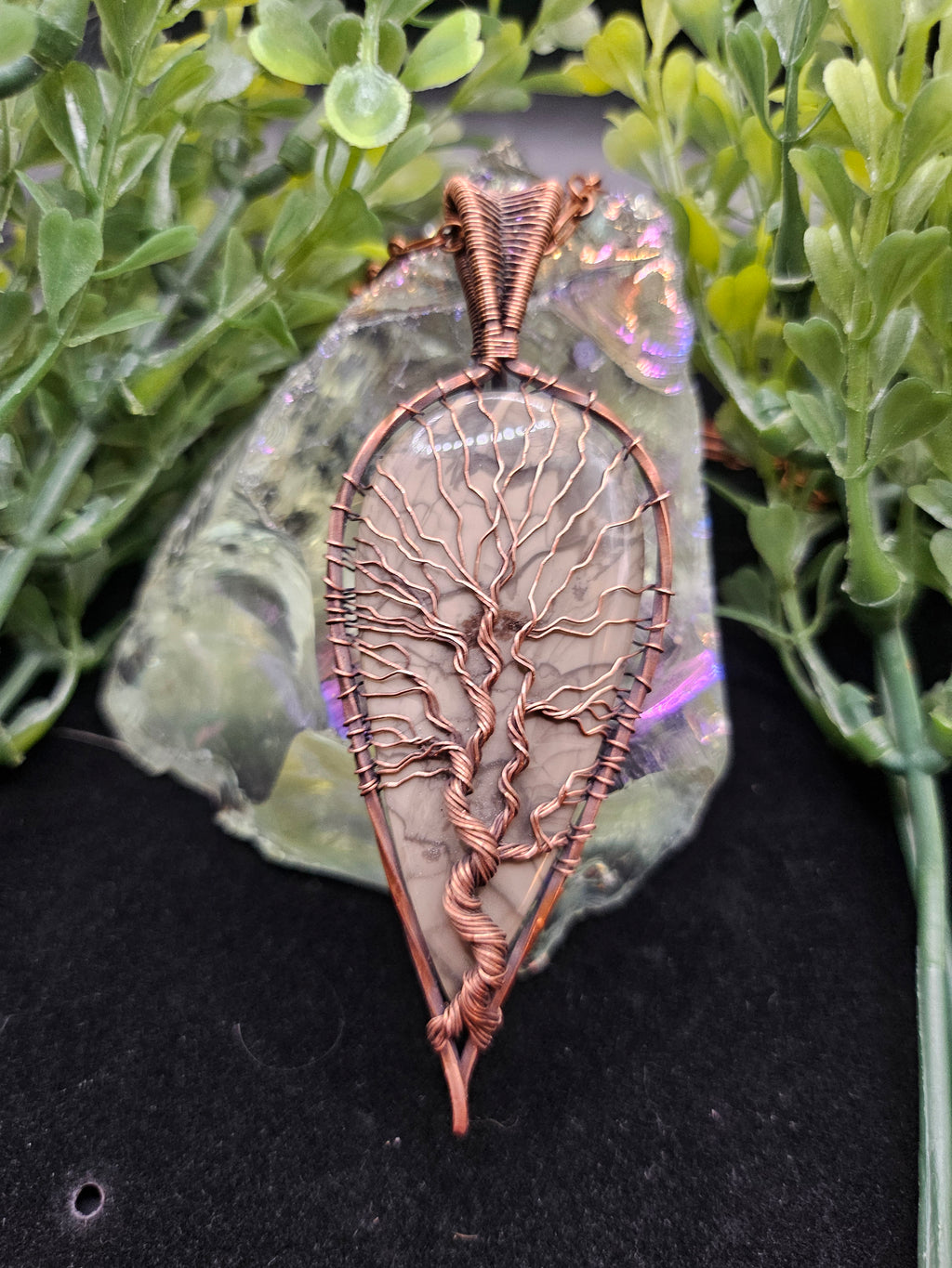 Rhyolite Tree of Life Pendant Inverted Teardrop