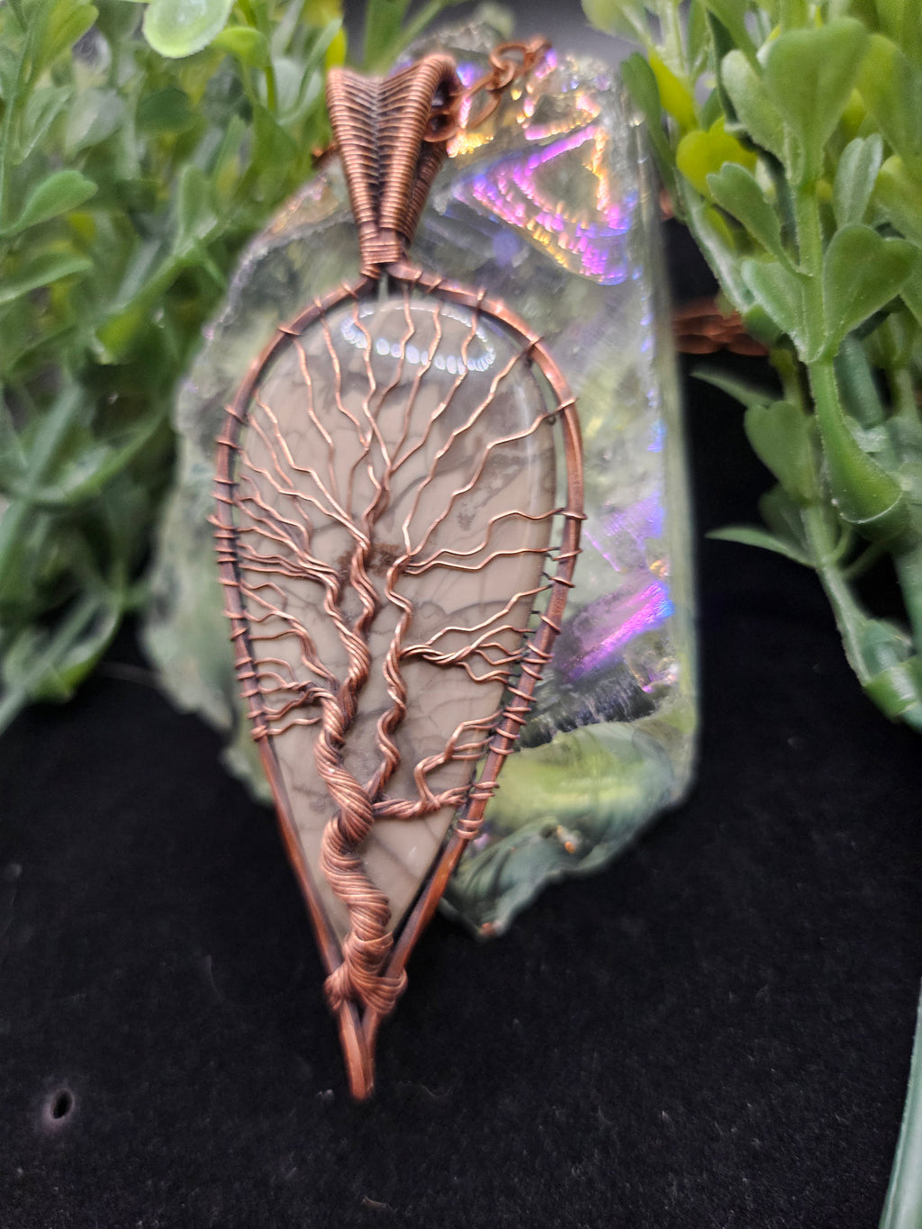 Rhyolite Tree of Life Pendant Inverted Teardrop