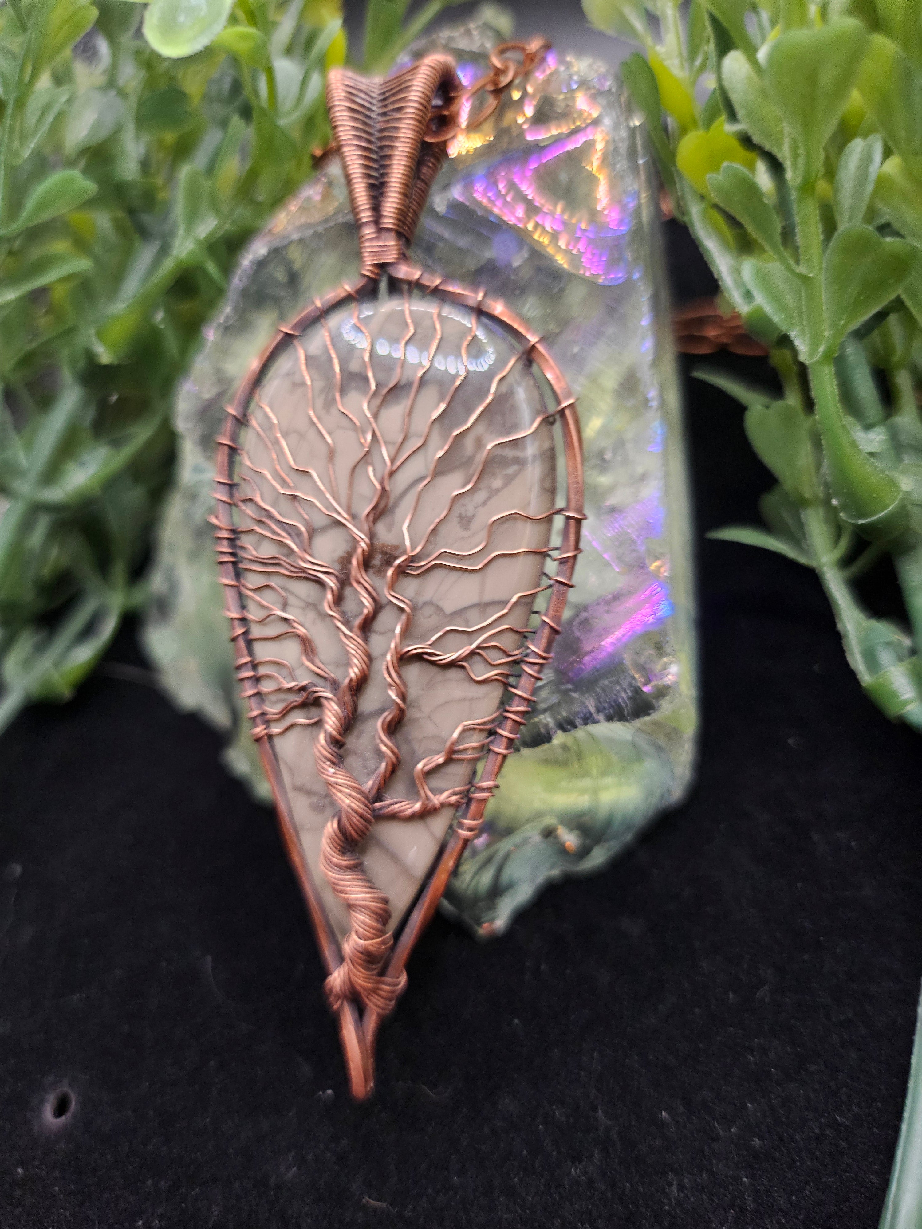 Rhyolite Tree of Life Pendant Inverted Teardrop