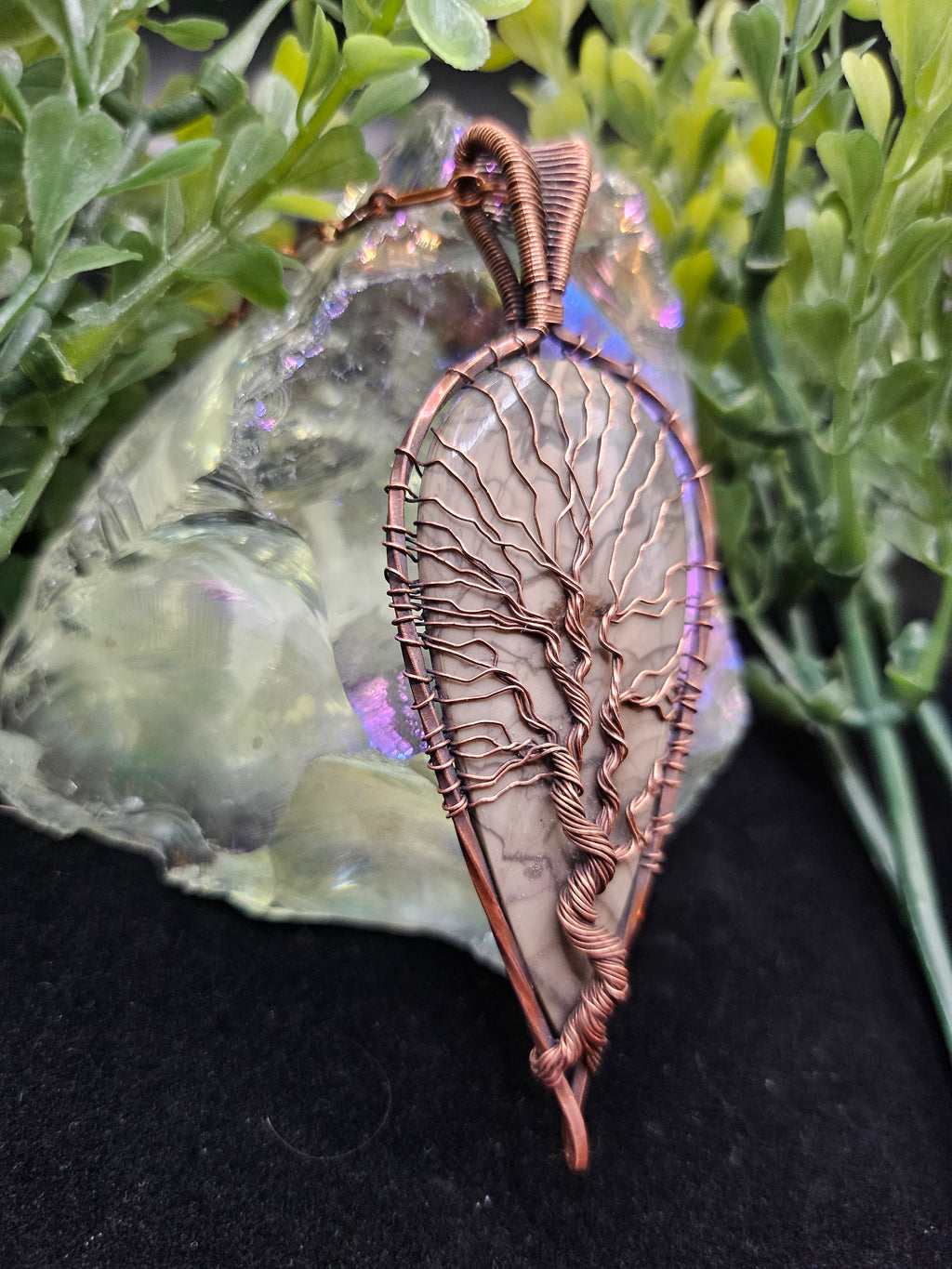 Rhyolite Tree of Life Pendant Inverted Teardrop