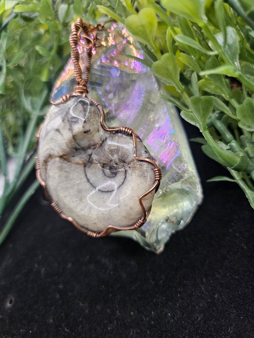 Ammonite Fossil Double-sided Pendant
