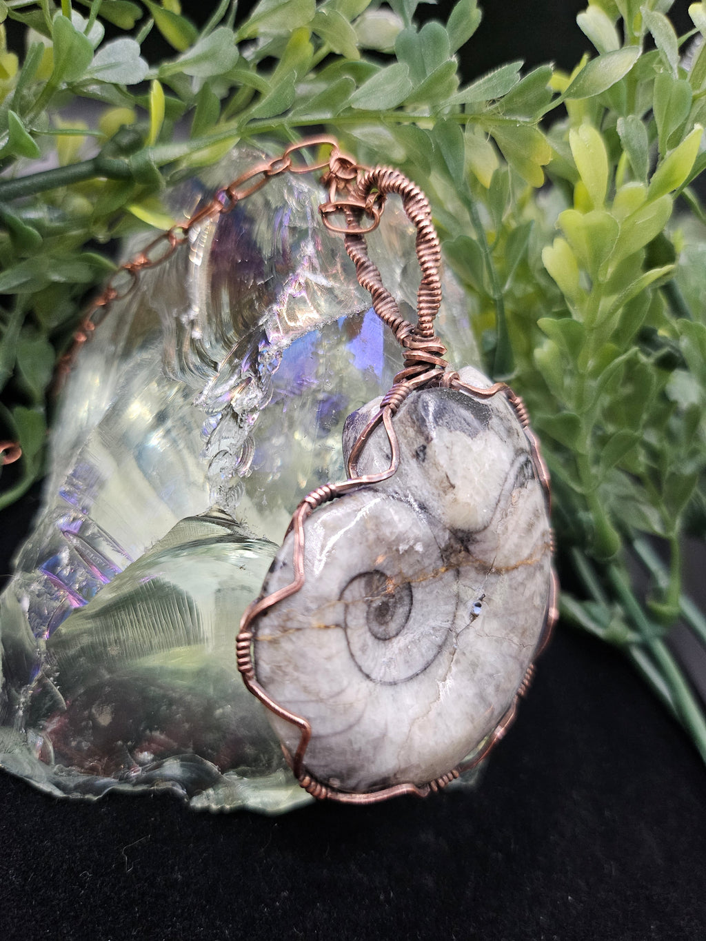 Ammonite Fossil Double-sided Pendant