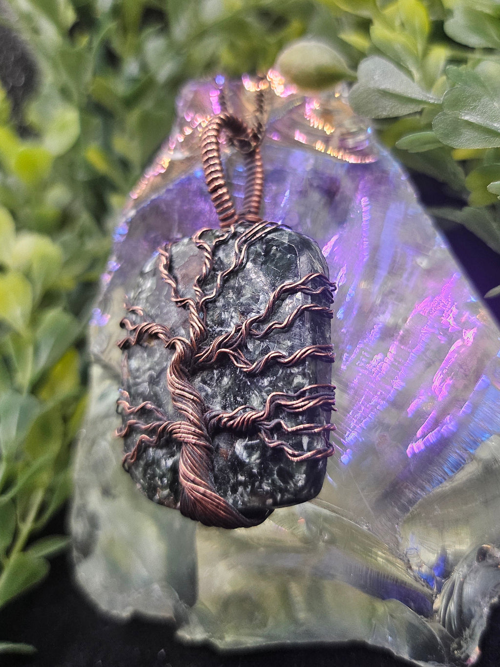 Seraphinite Tree of Life Pendant