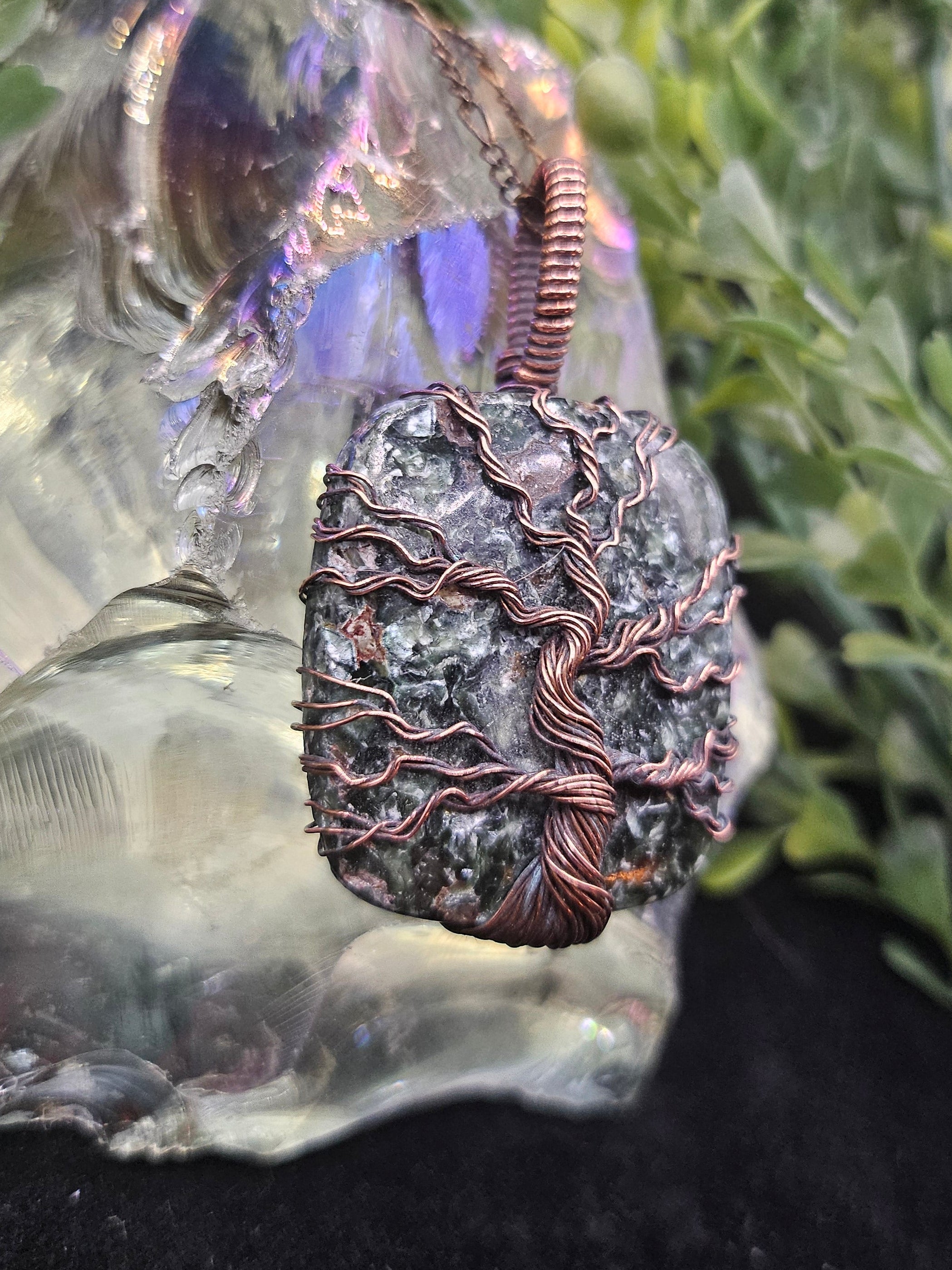 Seraphinite Tree of Life Pendant
