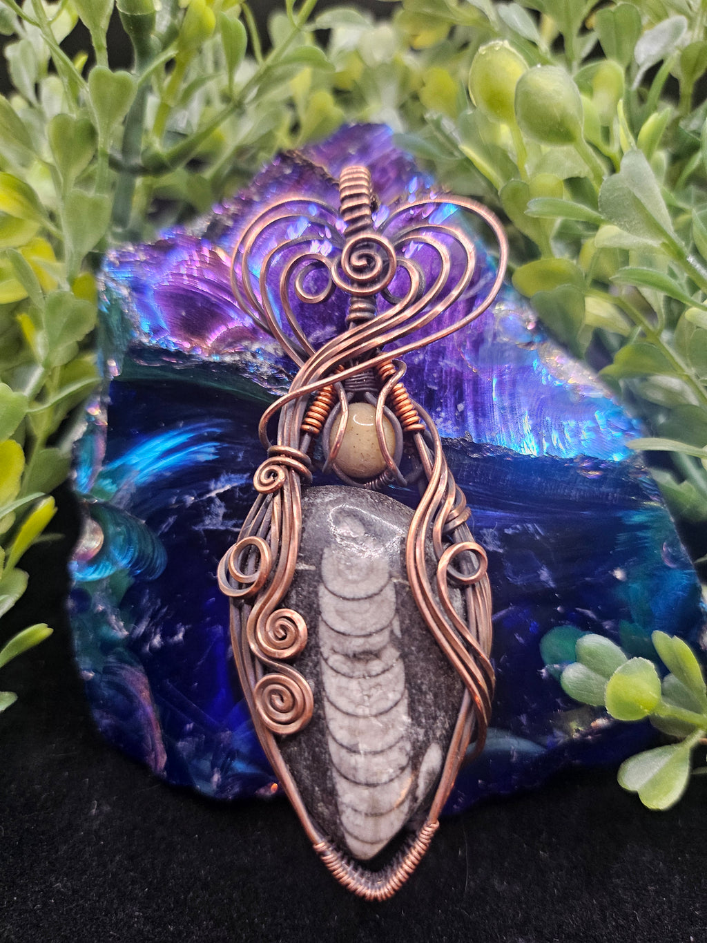 Ammonite with Aventurine Pendant