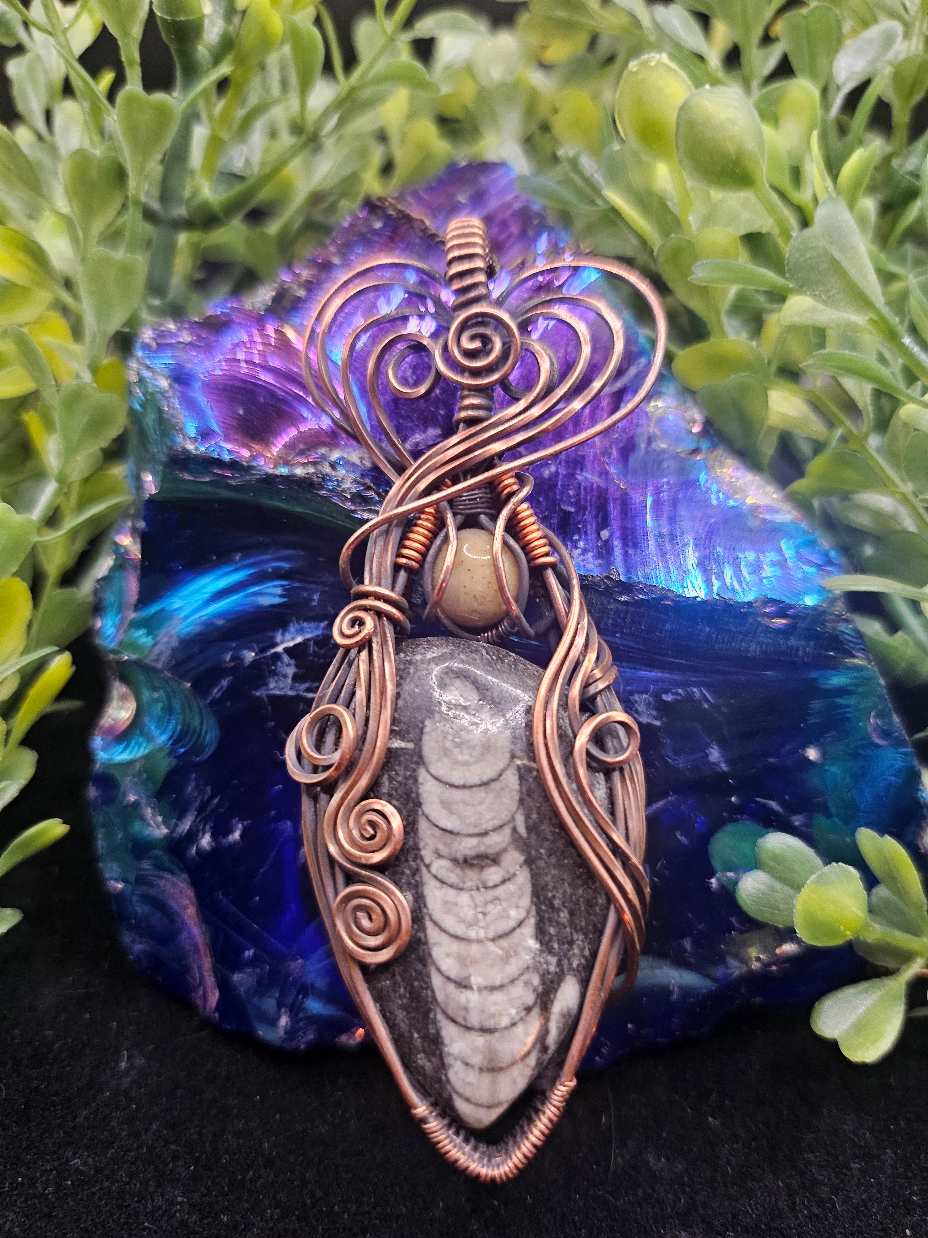 Ammonite with Aventurine Pendant