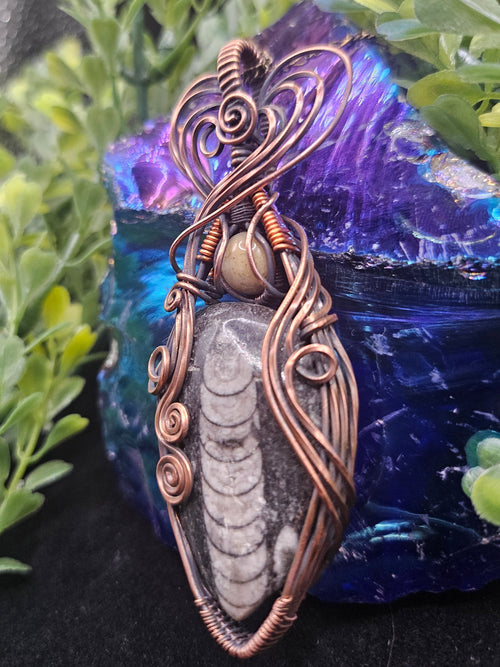 Ammonite with Aventurine Pendant
