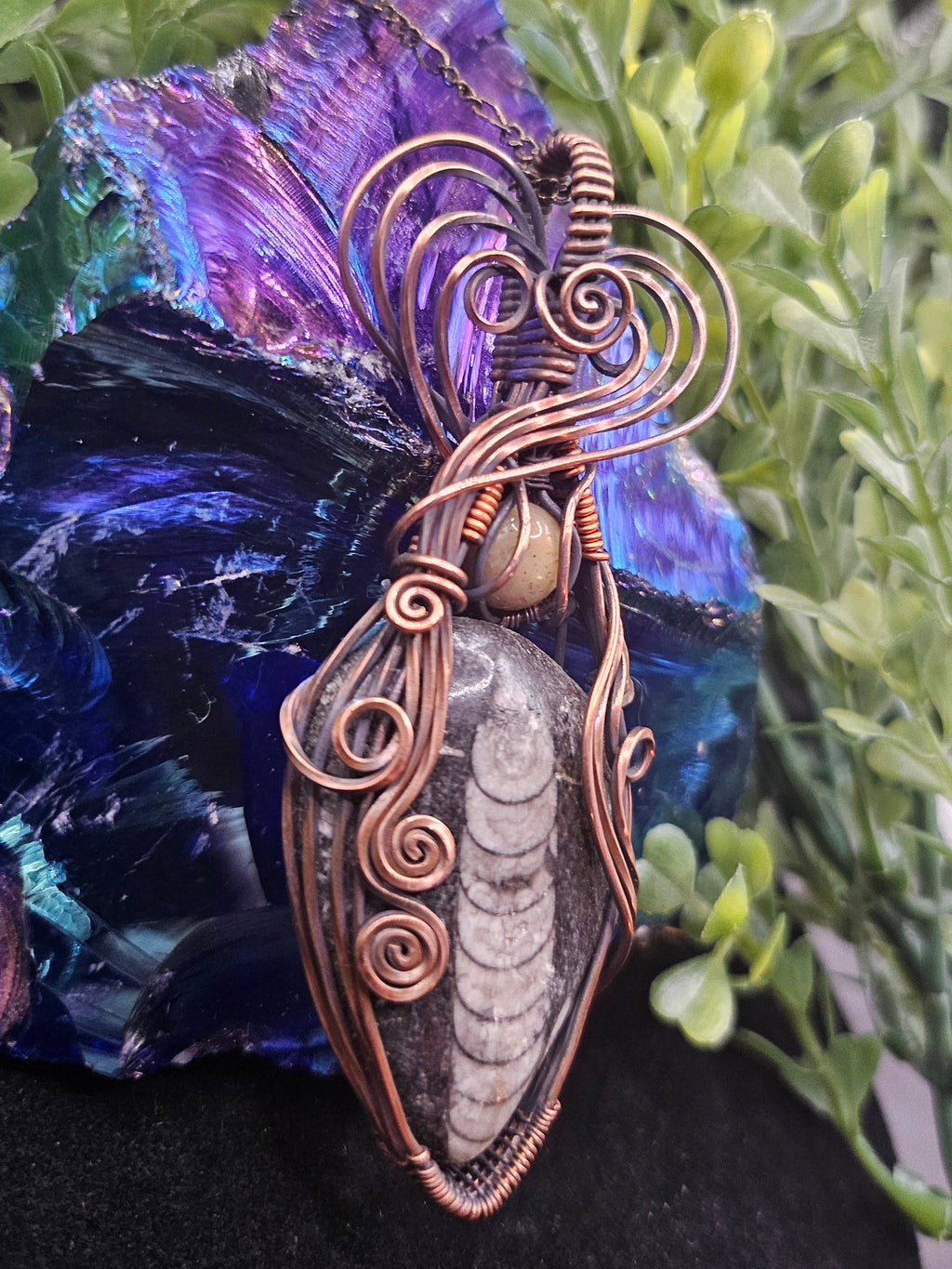 Ammonite with Aventurine Pendant