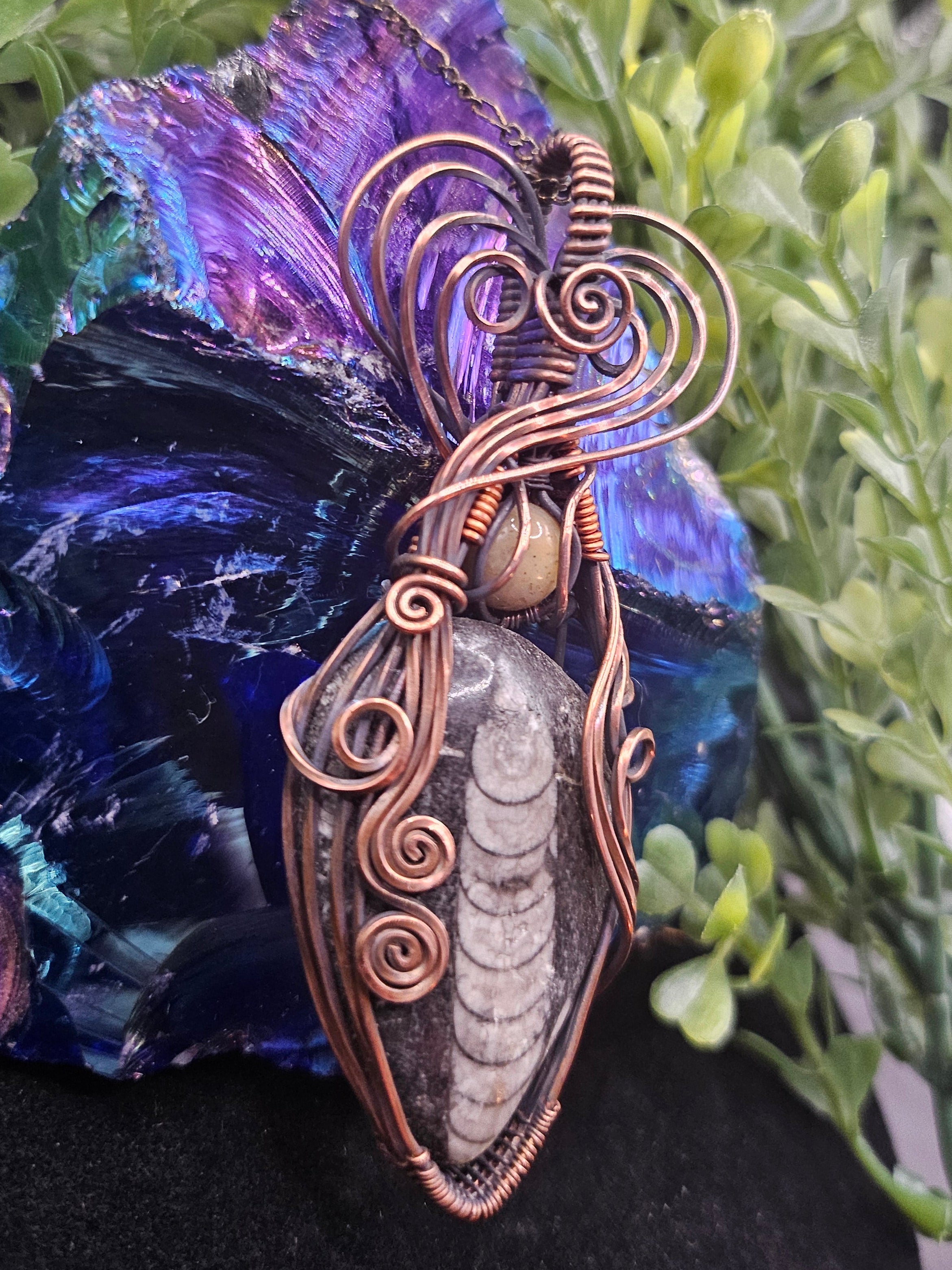 Ammonite with Aventurine Pendant