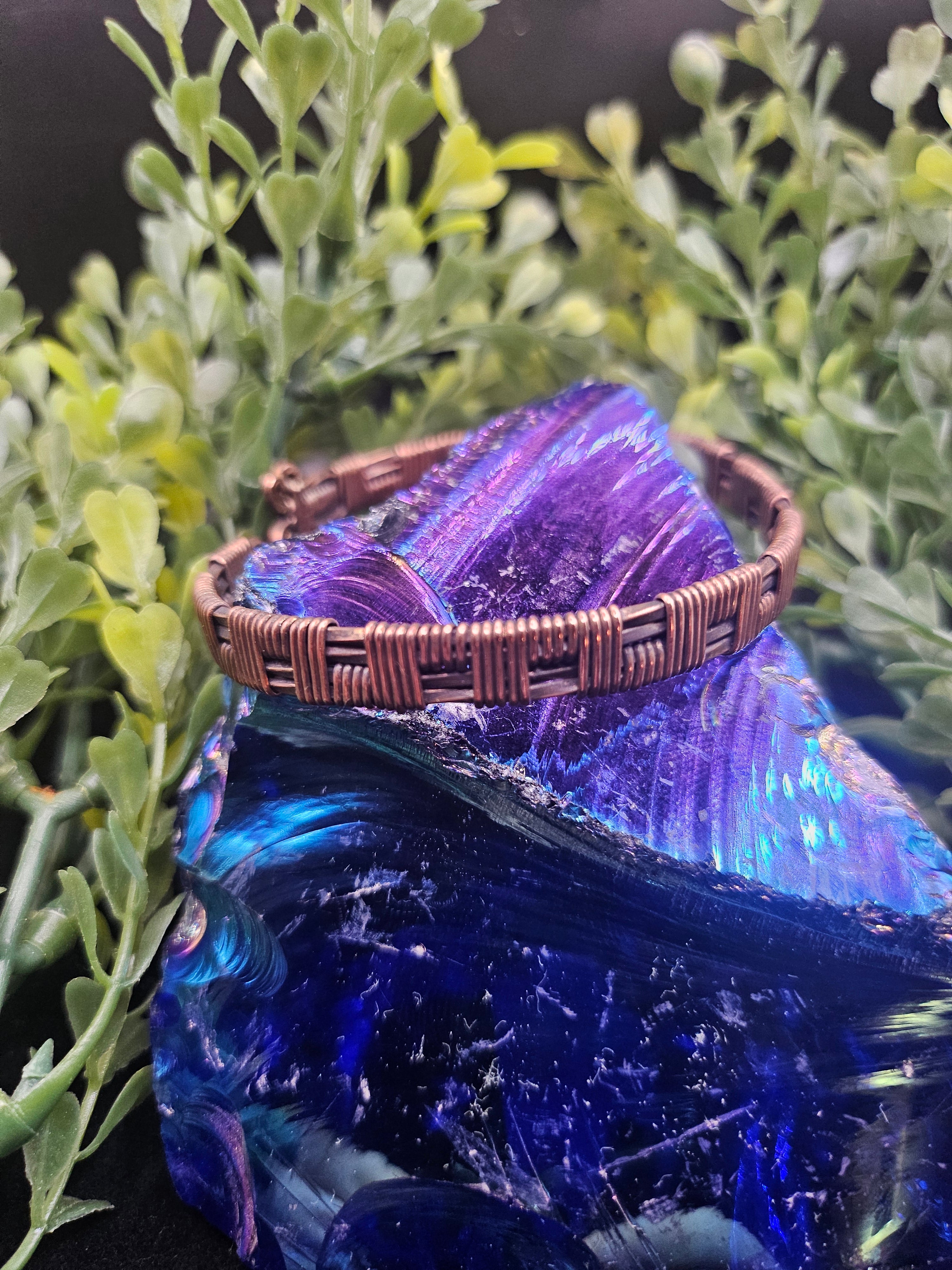 Woven Copper Cuff Braclet