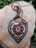 Fordite Flower Pendant